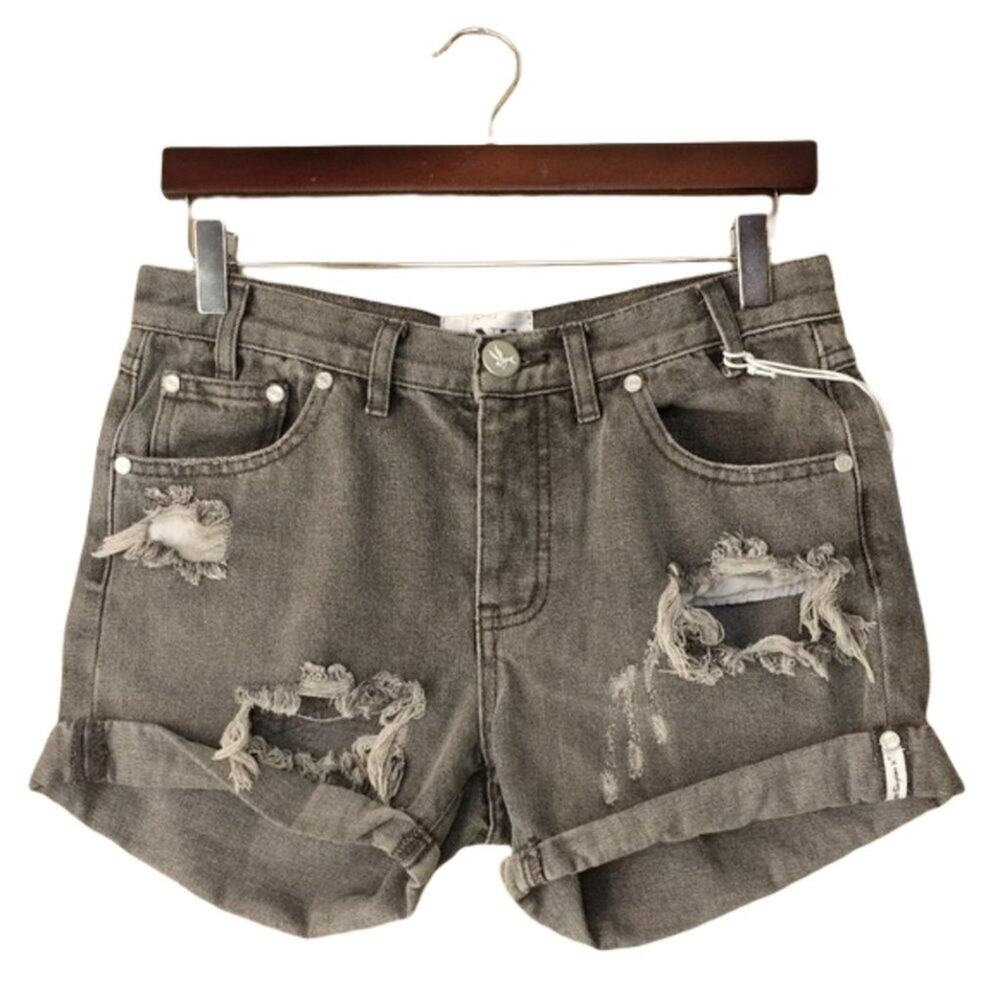 One Teaspoon X Chargers Medium Rise Denim Shorts